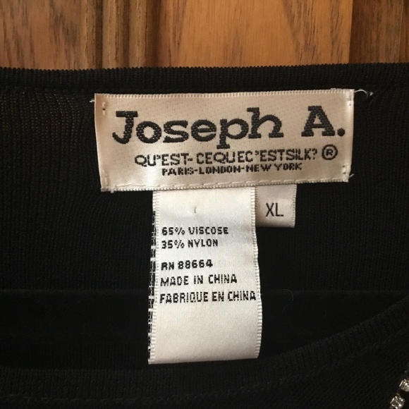 Joseph A black knit rhinestone embellished top - Picture 2 of 4